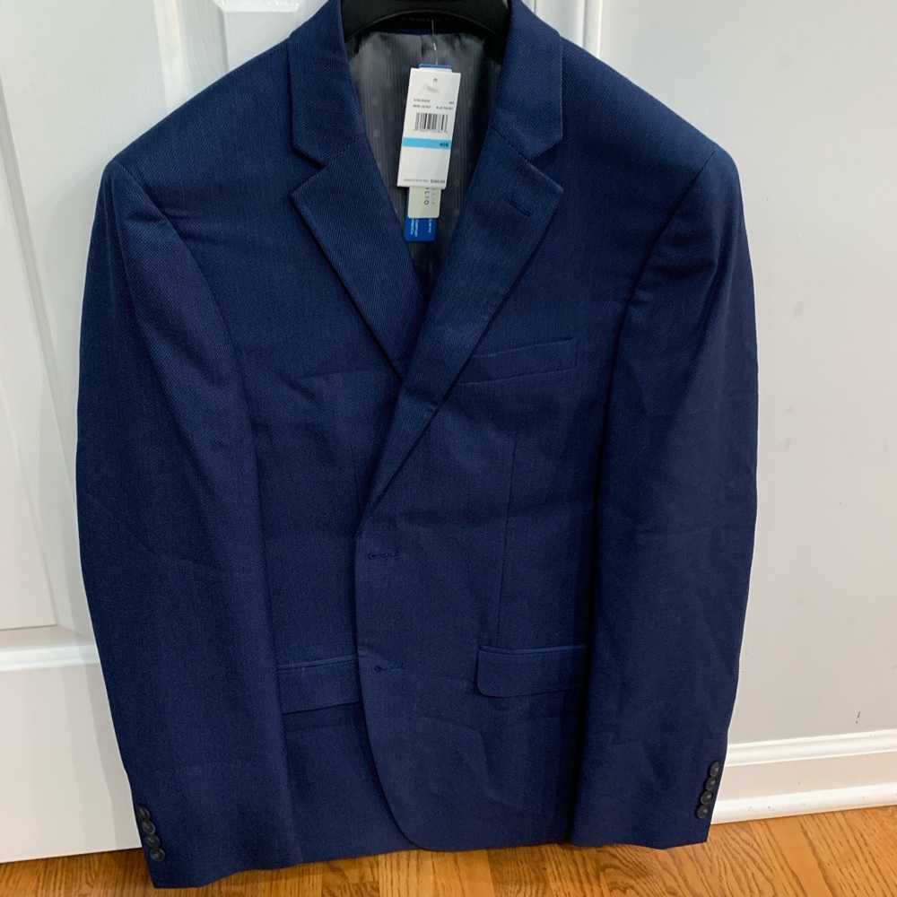 NWT Perry Ellis Navy pattern blazer 40R